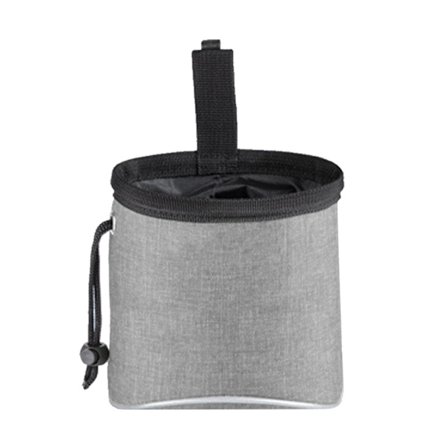 Reflekterande Hundgodisväska Dragsko Stängning Bärbar Oxford Tyg Valp Snacks Midjeväska Utomhusträning Ljusgrå