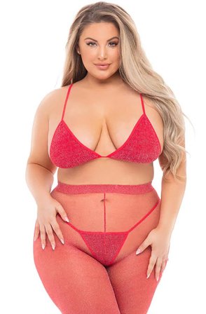 Tall Order 3-pcs Set Red Queen Size seksikkäät alusvaatteet