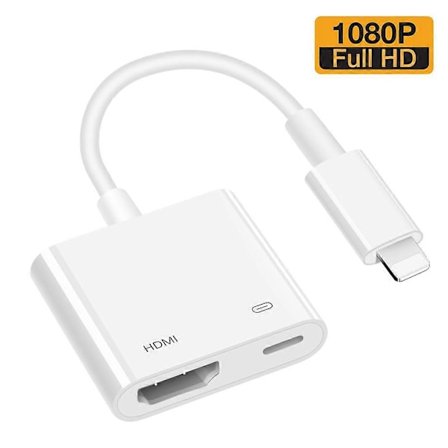 HDMI-adapter for iPhone, 1080p Digital AV-adapter for iPhone til TV, Plug and Play-tilkobling kompatibel med iPhone 14/13/12/11/X/XR/XS
