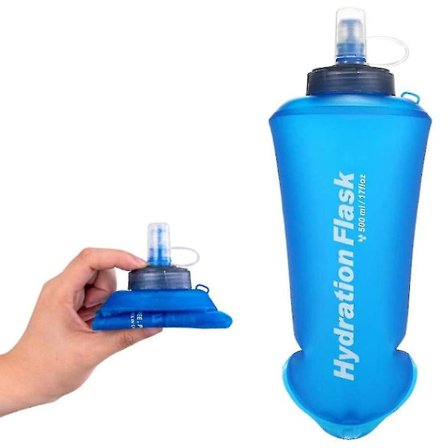 Mjuk vattenflaska, hopfällbara vattenflaskor kompatibla med löpning, vandring och cykling