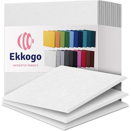 Akustiikkapaneelit 12 kpl Äänieristetyt seinäpaneelit 30x30x1 cm Ääntä vaimentavat paneelit, suuri tiheys - [Valkoinen neliö]