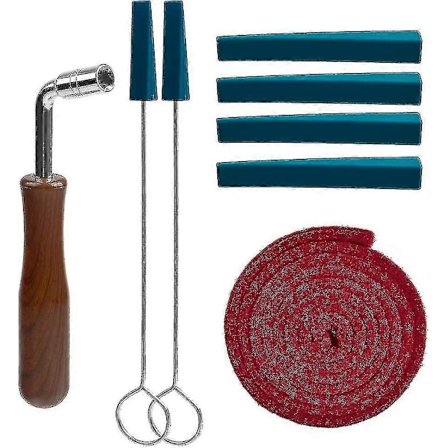 Pianostemmesett, profesjonelt pianostemmesett inkludert stemmenøkkelhammer, temperamentstripe, dempesett, piano DIY-reparasjonssett (8 stk. i pakken)