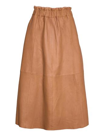 Long Skirt Knälång Kjol Brun DEPECHE