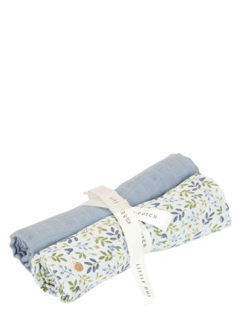 Little Dutch Little Dutch - Svøb Muslin 70 X 70 Cm Forest Adventure - Blue - ONE SIZE