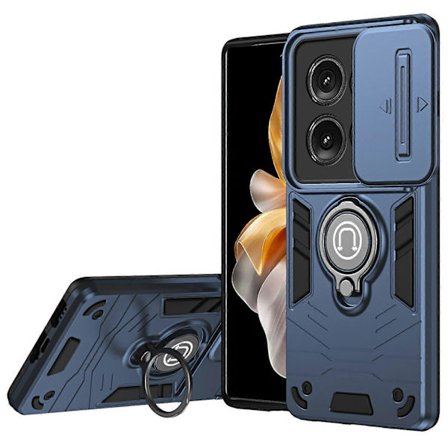 For Motorola Edge 50 5G Deksel Skyv Camshield Støtte PC+TPU Telefondeksel - Blå