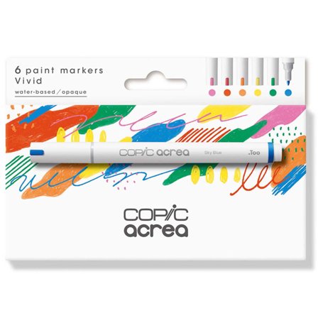 Copic Acrea Paint Marker Set of 6 Vivid Colours
