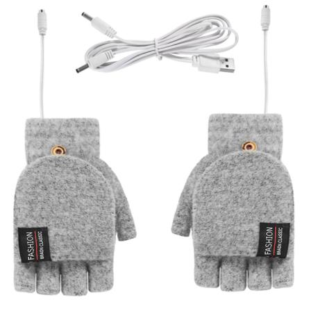Uppvärmda Handskar Usb 2-sidig Elektrisk Vinterstickad Vante Full
