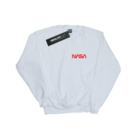 NASA Herr Modern Logo Bröst Sweatshirt XXL Vit
