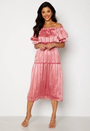 Bubbleroom Occasion Freeda off Shoulder Dress Pink Klær