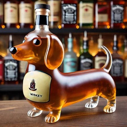 Glassflaske for whisky – Formet som en sjarmerende dachs