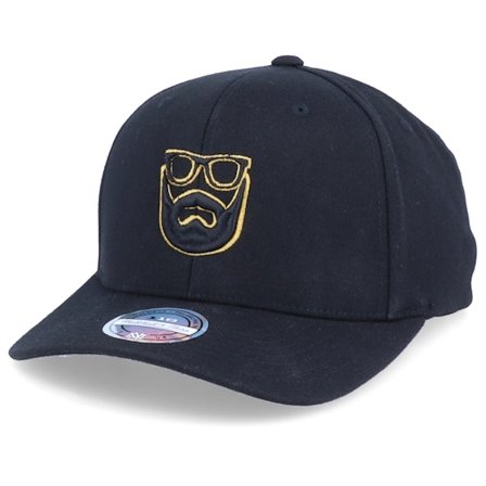 Bearded Man - Svart adjustable Caps - Outline Logo 3D Black 110 Adjustable @ Hatstore