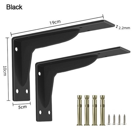 Bänk Bord Hylla Fäste Väggmonterat stöd SVART 8INCH