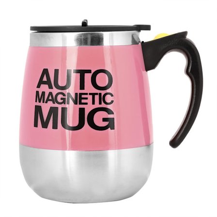 Automatisk omrörande magnetisk mugg elektrisk kaffe te mixer kopp rosa