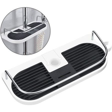 Duschhylla utan borrning för duschstång - Badrumsorganisatör