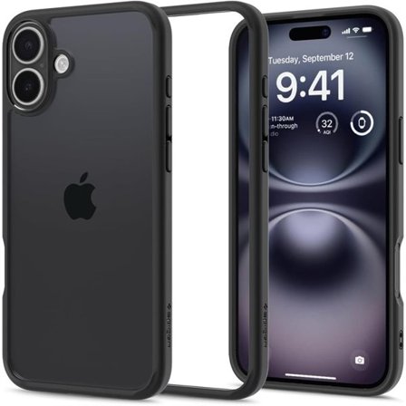 Spigen Ultra Hybrid iPhone 16 Fodral - matt svart