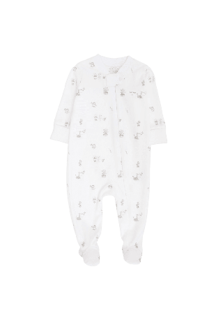 Livly Celebration Parade Zipper Footie Nyfödd stl. 44-68 Unisex Vit 68/74