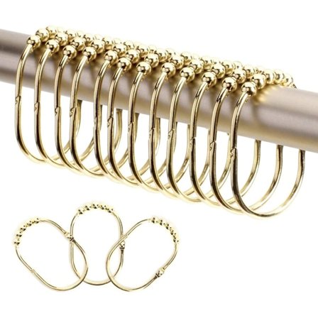 Duschdraperiringar 12 Extra Stora Duschdraperiringar Tillverkade av Rostfritt Stål, Guldfinish, 2 Lb. Depot, Guld Rostfritt Stål