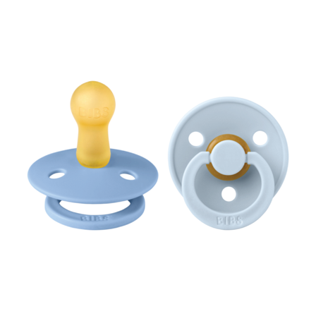 BIBS Colour Latex Smokk Str. 2, 6-18 mnd, blue/baby blue, 2 stk.