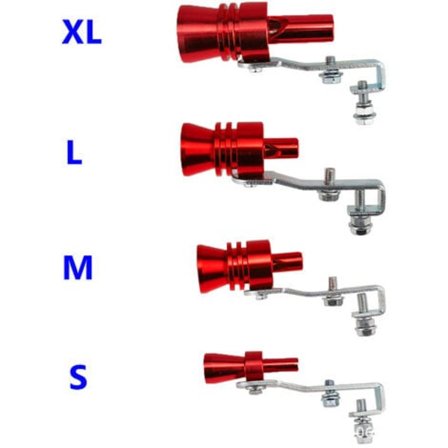 2 stk Bilmodifisering Bil Lyd Imitator Turbo Fløyte Eksosrør Lydgiver Motorsykkel Tilbehør Rød, Størrelse M