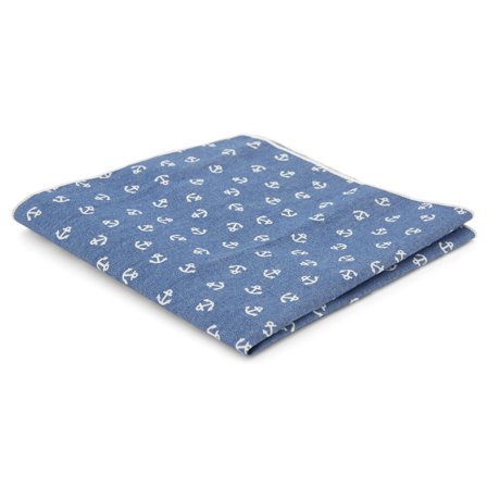 Carré de poche bleu à motif imprimé ancres marines pour hommes - Pochettes de costume à motifs - pour Hommes - Bohemian Revolt