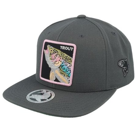 Skillfish - Grå snapback Keps - Rainbow Trout Box Classic Dark Grey Snapback @ Hatstore