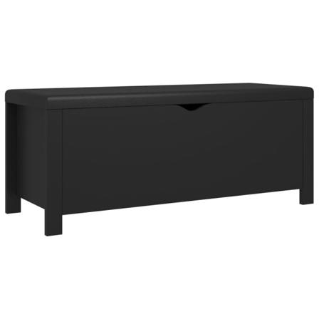 Vidaxl Förvaringsbänk Med Dyna Svart 105x40x45 Cm Spånskiva Svart