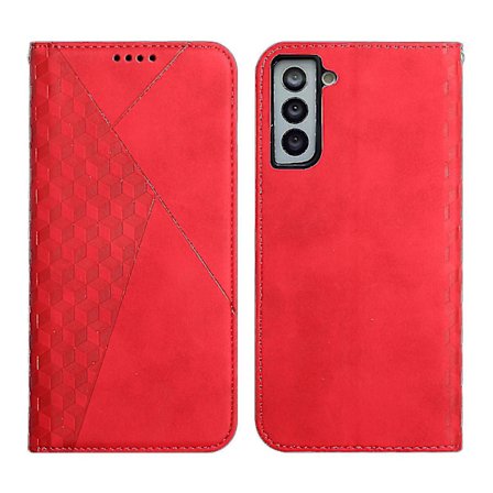 Ny kompatibel med Samsung Galaxy S21 Plus 5g phone case Premium cover Magnetisk läder Folio Etui Coque - Röd