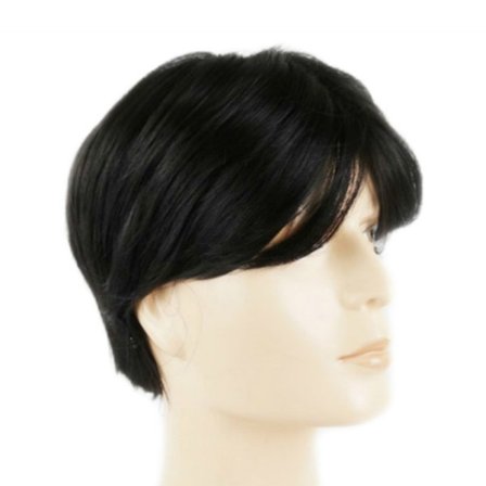 Herre Parykk Med Midtskill Personlig Lett DIY Styling Parykk For Menn Daglig Bruk Svart