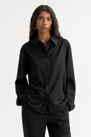 Soft Goat - Woven Shirt - Kashmirtröja dam - M - Black