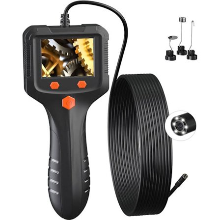Boreskop, Inspeksjonskamera med lys, håndholdt IP67 vanntett kloakk-endoskopkamera - IPS HD-skjerm Boreskop Porta