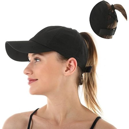 Naisten baseball-lippis poninhäntäaukolla, nopeasti kuivuva, yksivärinen baseball-lippis poninhäntäaukolla, ristiin sidottu kesäurheilulippis, 