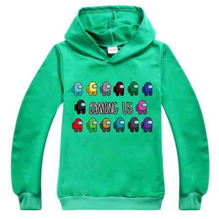 Among Us Impostor Kids Hoodie Hættetrøje Sweatshirt Toppe Green 7-8 Years