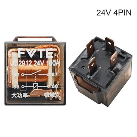 2 stk. bilrelé med høy kapasitet, 2 stk. 24V 4PIN