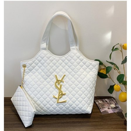 Håndveske Dame Skulderveske Tote Bag Broderi Lin Undertøy Mote Stor Kapasitet