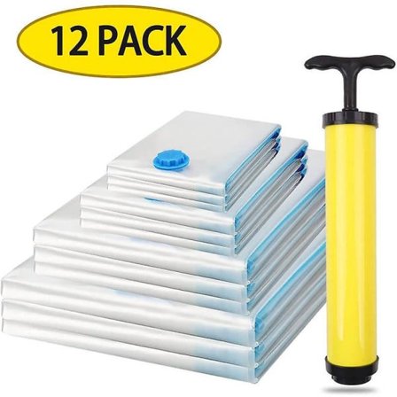 Stora vakuumförvaringspåsar kompressionspåsar kompatibla med handvakuum pump