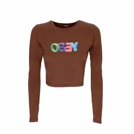 Obey Long Sleeve Tops Brun, Dame