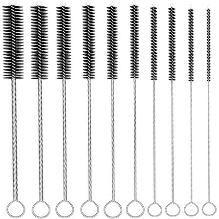 10 stk. flaskebørste, små nylon rørrenserbørster, egnet til rengøring af smalle