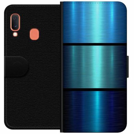 Samsung Galaxy A20e Plånboksfodral Blue Metallic Stripes