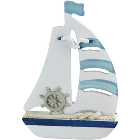 Pieni puinen purjevene, koristeellinen meriaiheinen sisustus, sopii kotiin, makuuhuoneeseen, toimistoon, työpöydälle, käsityöt, merimiesaiheiset 