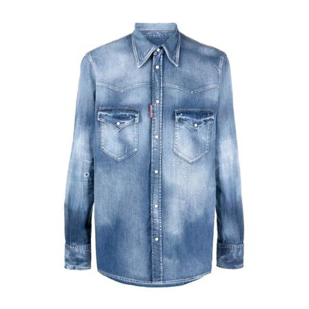 Dsquared2 - Skjortor - Blå - Herr - Storlek: M, Herr, Storlek: M