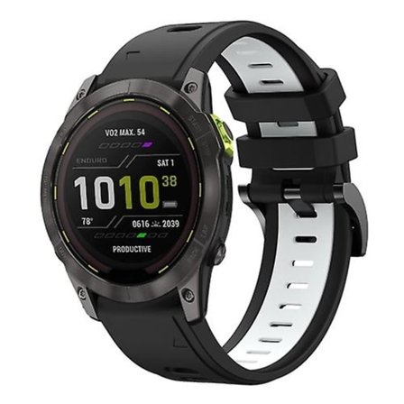 För Garmin Enduro 2 26mm Tvåfärgad Sports Silikon Watch Band