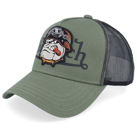 Von Dutch - Bulldog Green/Black Trucker Trucker Green Cap - @ Hatstore