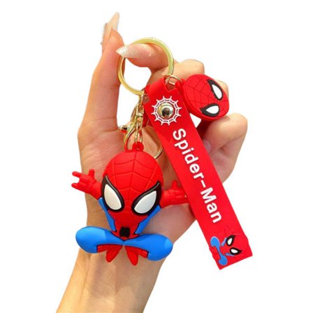 Super Spider Søt Nøkkelring Gave Gutt, Tegneserie Nøkkelring Tilbehør Nøkkelring Lommebok Ryggsekk Bil Charm (Rød) Rød