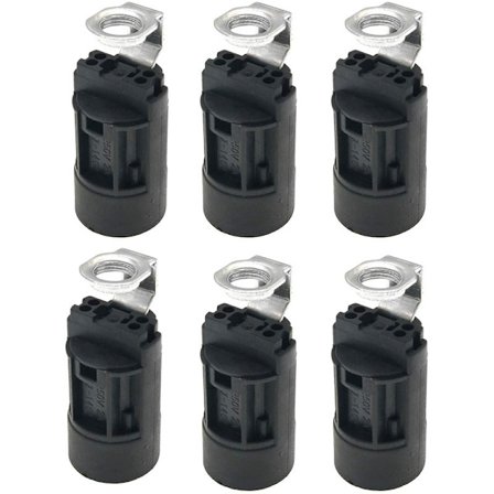 6 stk E14 stearinlysholder i plast, lampefot, lampeholder