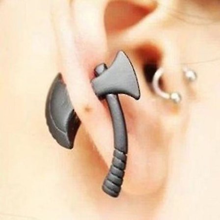 Farfi Punk Stereoskopisk Øksehug Ørepynt Ørepynt Smykker for Menn og Kvinner