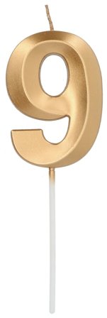 Sifferljus Guld metallic "0-9" Siffra 9