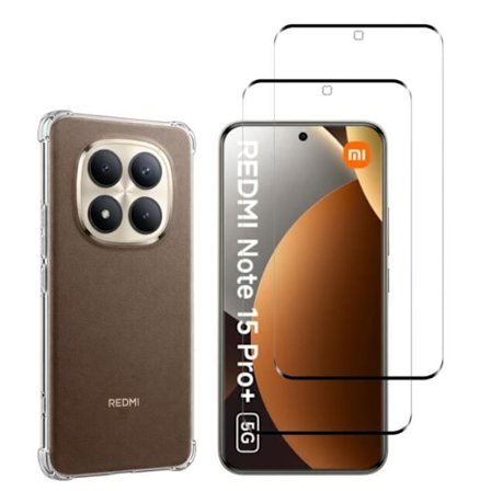 Iskunkestävä kuori Xiaomi Redmi Note 15 PRO PLUS 5G:lle ja 2 karkaistua lasia näytönsuojaksi Phonillico