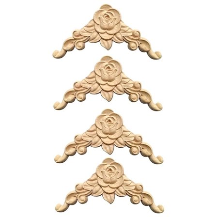 Vintage-puusovellukset, klassiset koristeosat huonekalujen kunnostukseen, käsin veistetty maalaamaton puukoriste luoviin tee-se-itse-projekteihin ja 