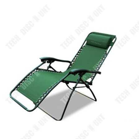 Vikbar stol - TECH DISCOUNT - 176x67x110cm - Bekväm - Fällbar - Justerbar