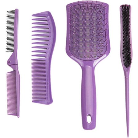 Hårkam for styling | Lilla tann-design Massasje Kamssett | Sammenleggbar Bærbar Hårstyling (FMY)